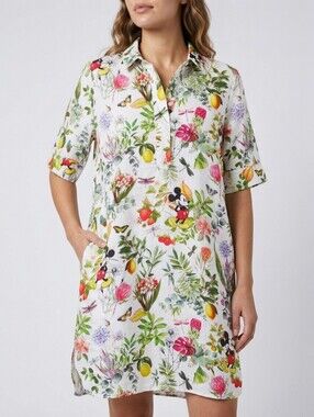 Princess Goes Hollywood Disney Botanical Linen Popover Dress Mickey Mouse EU 38